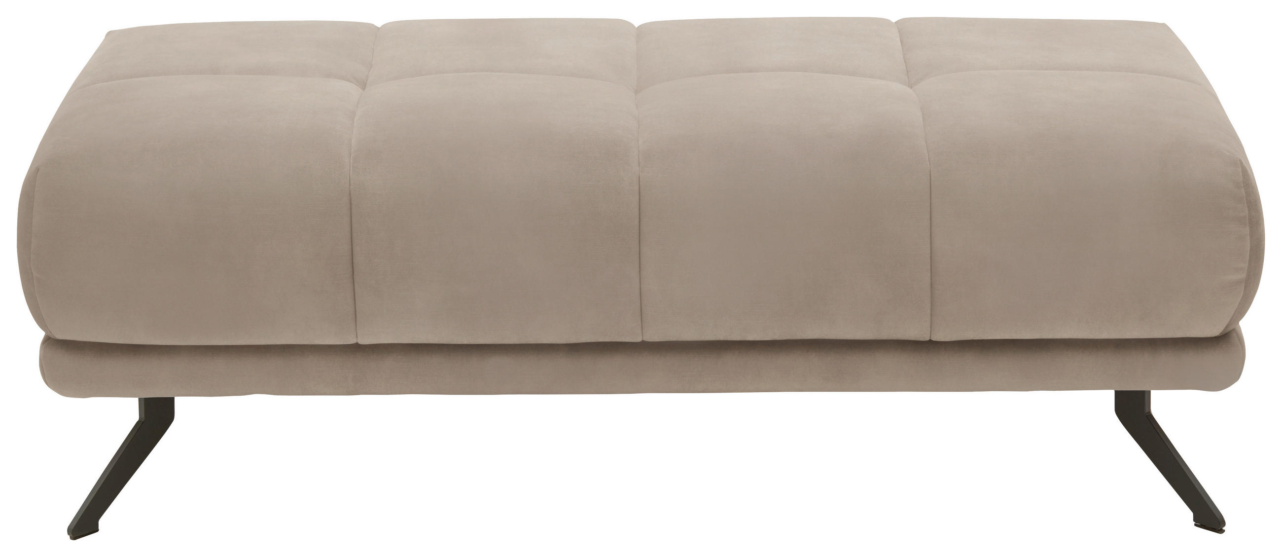 HOCKER Mikrofaser Hellbraun  - Hellbraun/Schwarz, KONVENTIONELL, Textil/Metall (137/43/73cm) - Carryhome