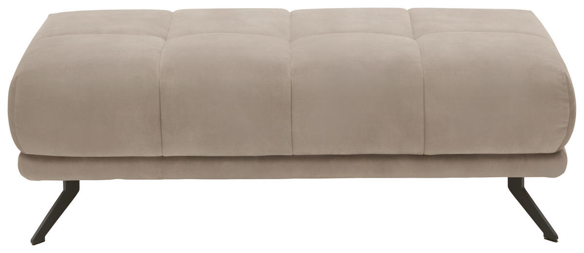 HOCKER in Textil Hellbraun  - Hellbraun/Schwarz, Konventionell, Textil/Metall (137/43/73cm) - Carryhome
