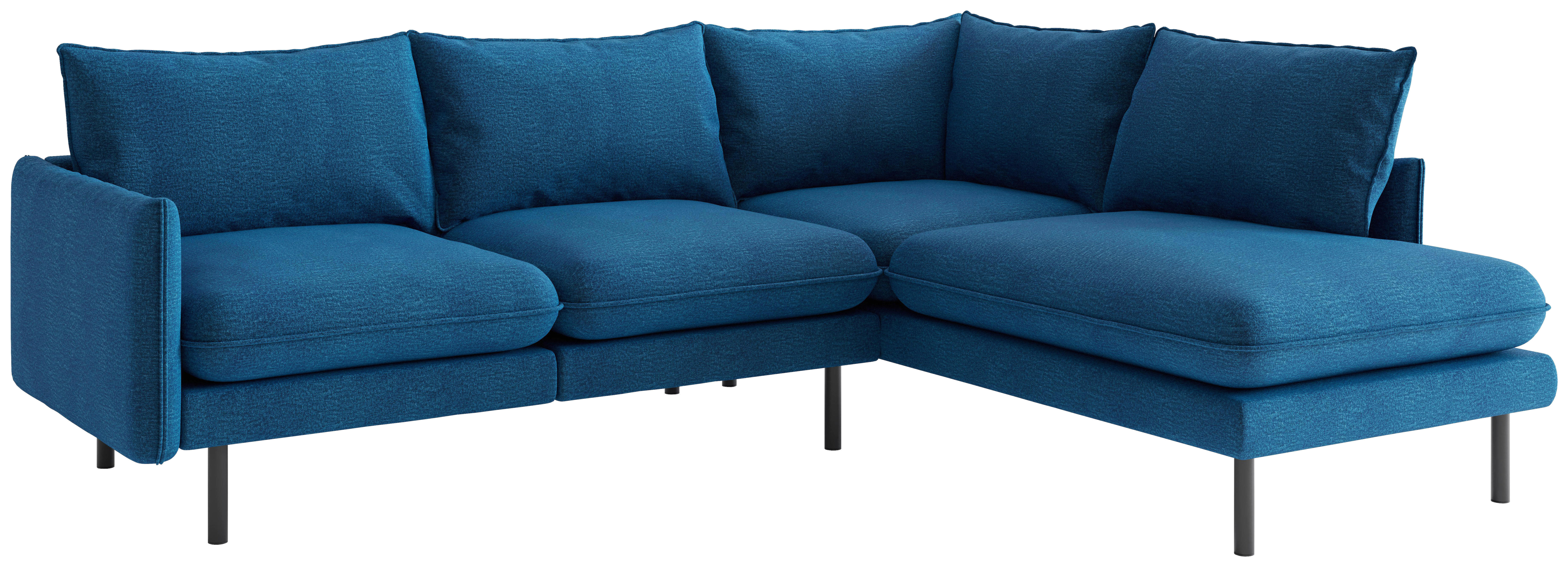 WOHNLANDSCHAFT Blau Flachgewebe  - Blau, Design, Textil (267/204cm) - Livetastic