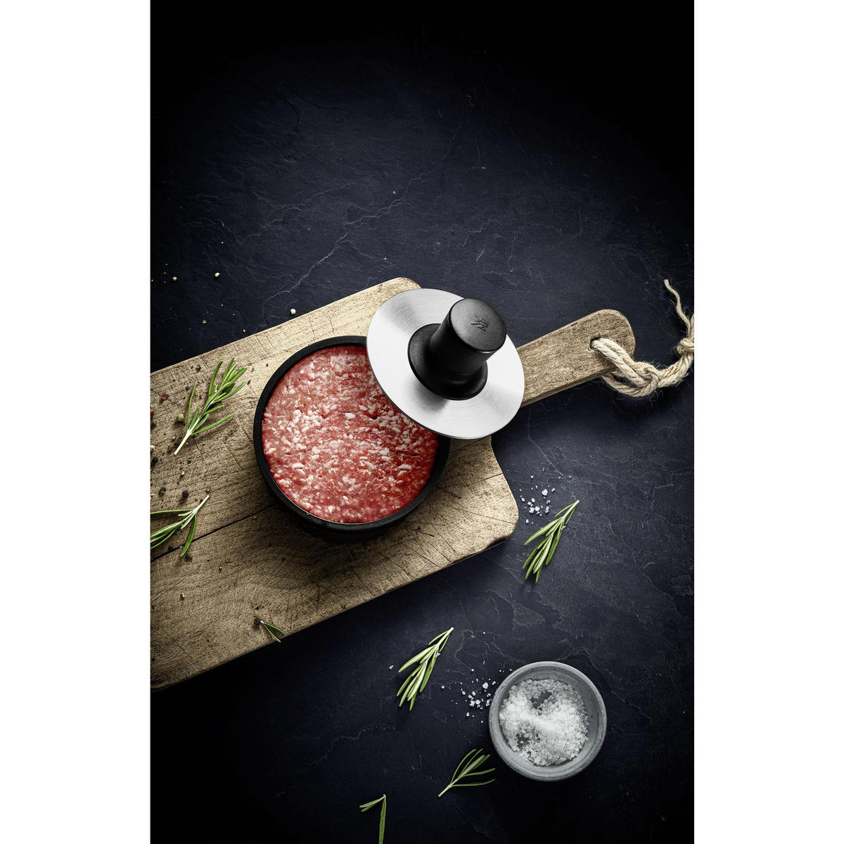 HAMBURGERPRESSE   - Edelstahlfarben/Schwarz, Basics, Kunststoff/Metall (12,5cm) - WMF