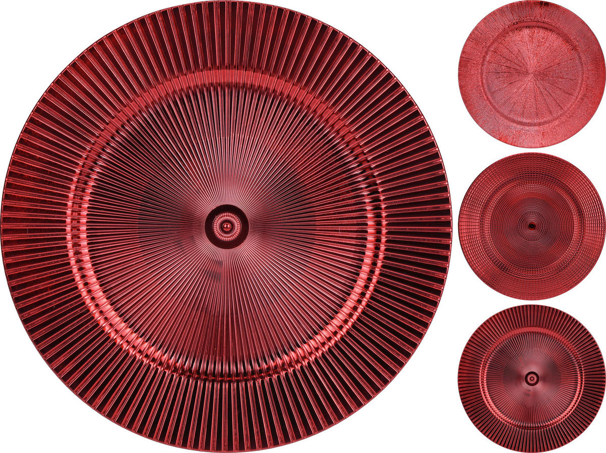 Farfurie Decorativă - roșu, Lifestyle, plastic/metal (33/1.5cm)