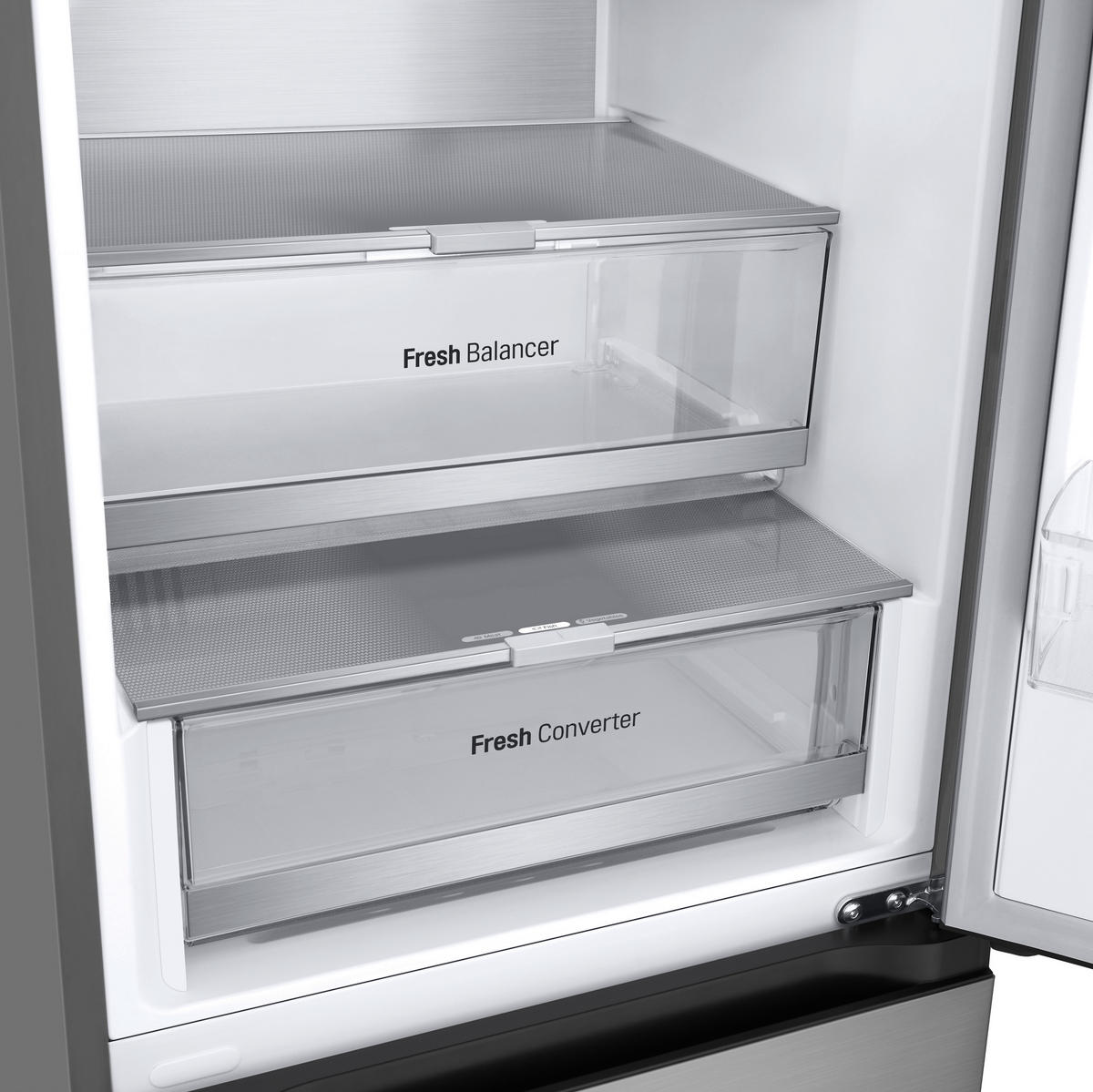 KÜHL-GEFRIER-KOMBINATION 59.5/203/75 cm GBV7270CPY  - Edelstahlfarben, Trend, Glas/Kunststoff (59.5/203/75cm) - LG
