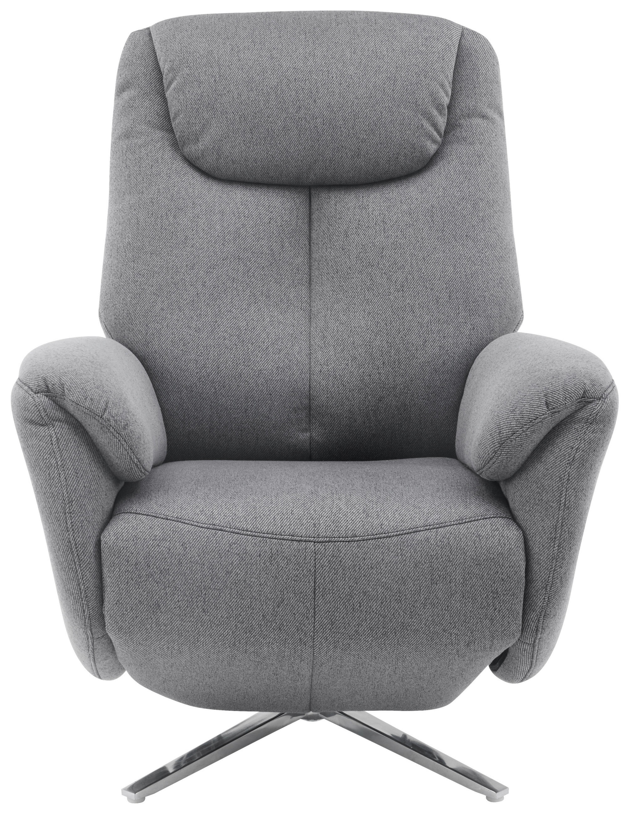 MASSAGEFÅTÖLJ i vävt tyg grå  - kromfärg/grå, Design, metall/textil (79/110/85cm) - Livetastic