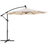 AMPELSCHIRM   - Anthrazit/Beige, ROMANTIK / LANDHAUS, Textil/Metall (300/245cm) - Ambia Garden