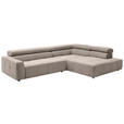 ECKSOFA Sandfarben Feincord  - Sandfarben/Schwarz, KONVENTIONELL, Kunststoff/Textil (311/219cm) - Hom`in