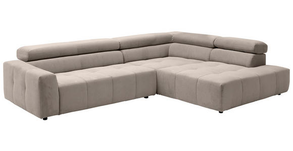 ECKSOFA Sandfarben Feincord  - Sandfarben/Schwarz, KONVENTIONELL, Kunststoff/Textil (311/219cm) - Hom`in