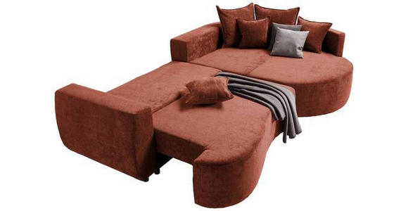 ECKSOFA Rotbraun Chenille  - Rotbraun/Schwarz, Design, Kunststoff/Textil (307/194cm) - Carryhome