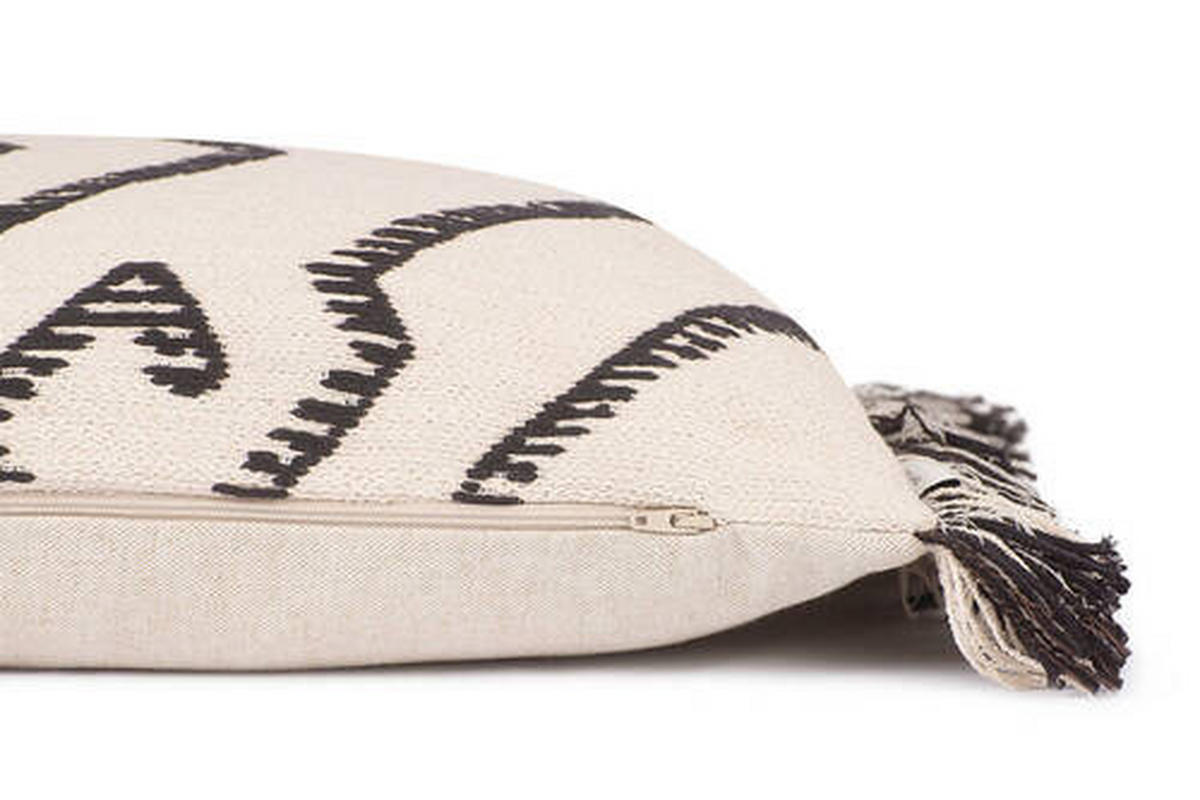 KISSENHÜLLE T-Ethno Fringes 40/60 cm  - Schwarz/Naturfarben, Trend, Textil (40/60cm) - Tom Tailor