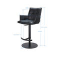 BARHOCKER in Metall, Textil, Leder Anthrazit, Schwarz  - Anthrazit/Schwarz, Design, Leder/Textil (56,5/100/56cm) - Novel