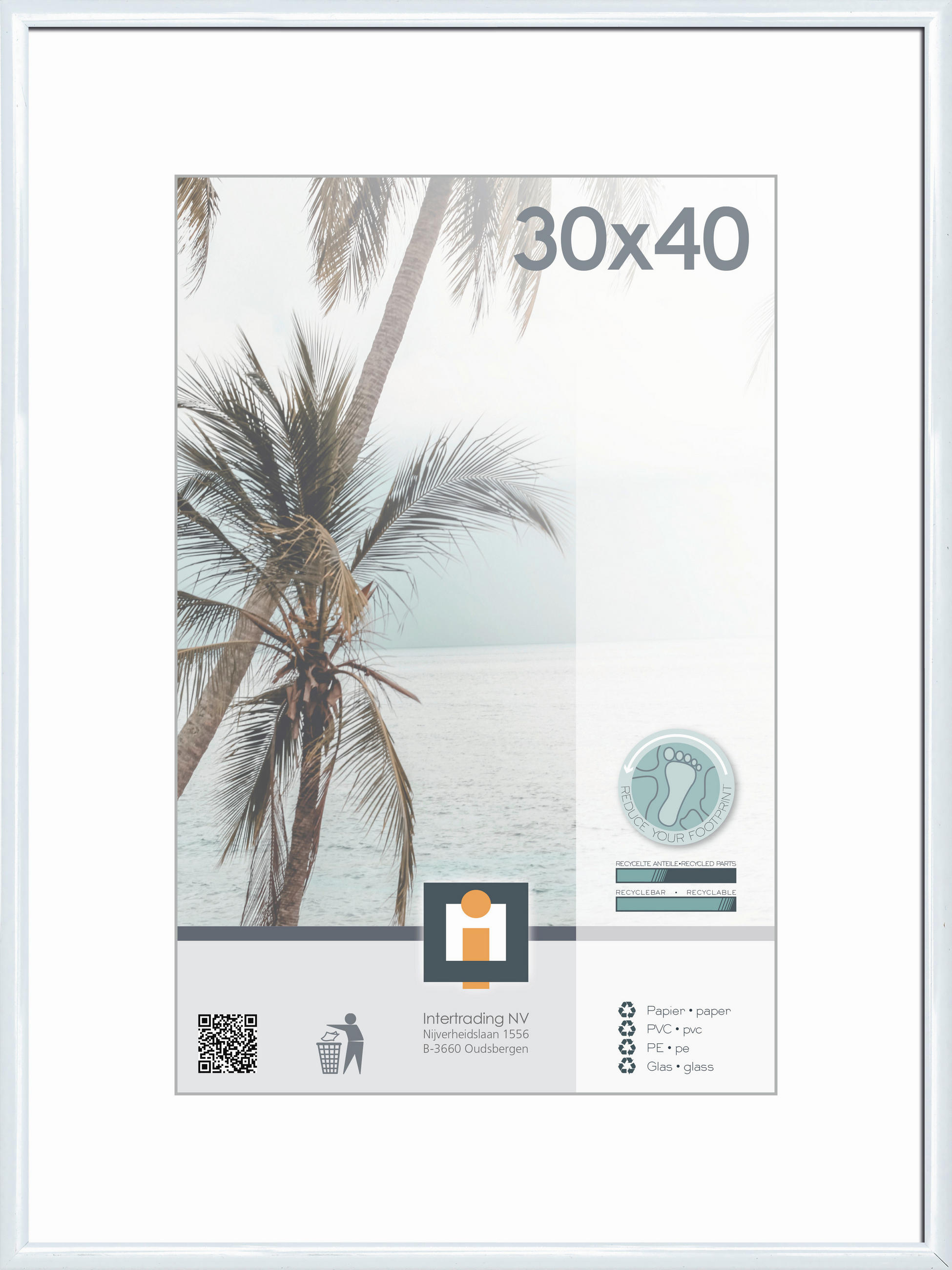 RÁM NA OBRAZY, 1 foto 30 cm x 40 cm - biela, Basics, plast/sklo (40/30cm)