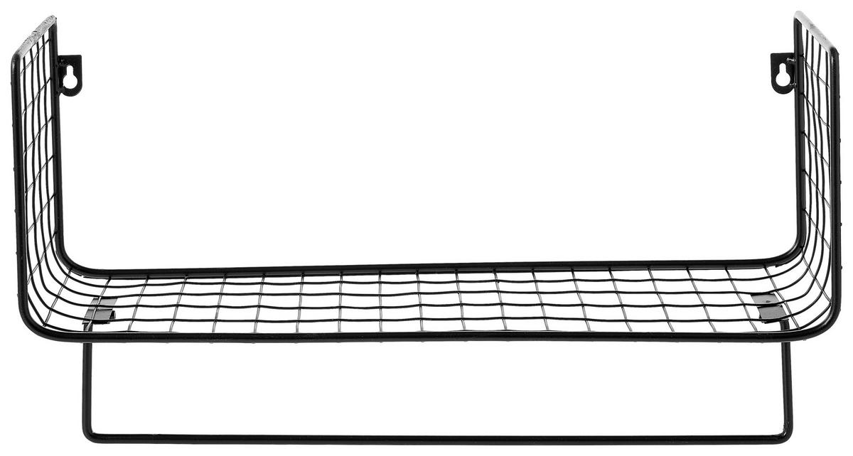 WANDREGAL Schwarz  - Schwarz, Basics, Metall (50/15/25cm) - Ambia Home