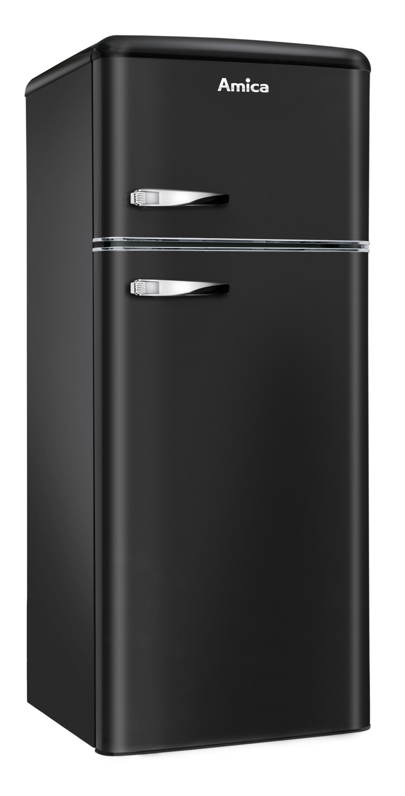 KÜHL-GEFRIER-KOMBINATION 55/144/61,5 cm  - Schwarz, Basics, Metall (55/144/61,5cm) - Amica