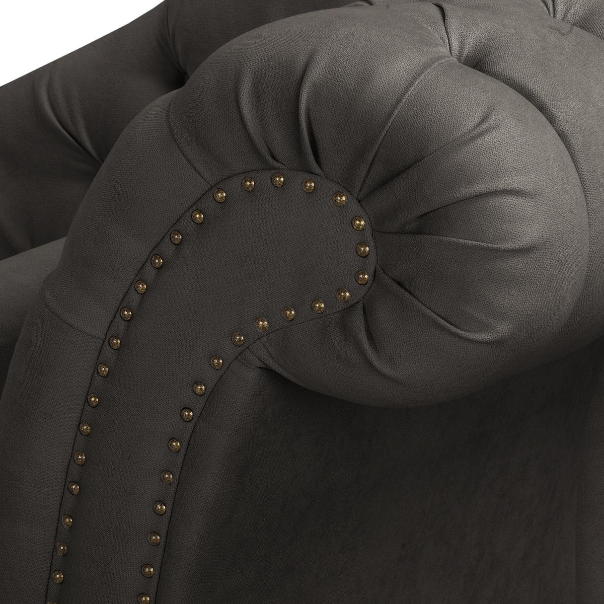 RÉCAMIERE Mikrofaser Graubraun  - Graubraun/Braun, Design, Holz/Textil (185/93/75cm) - Livetastic