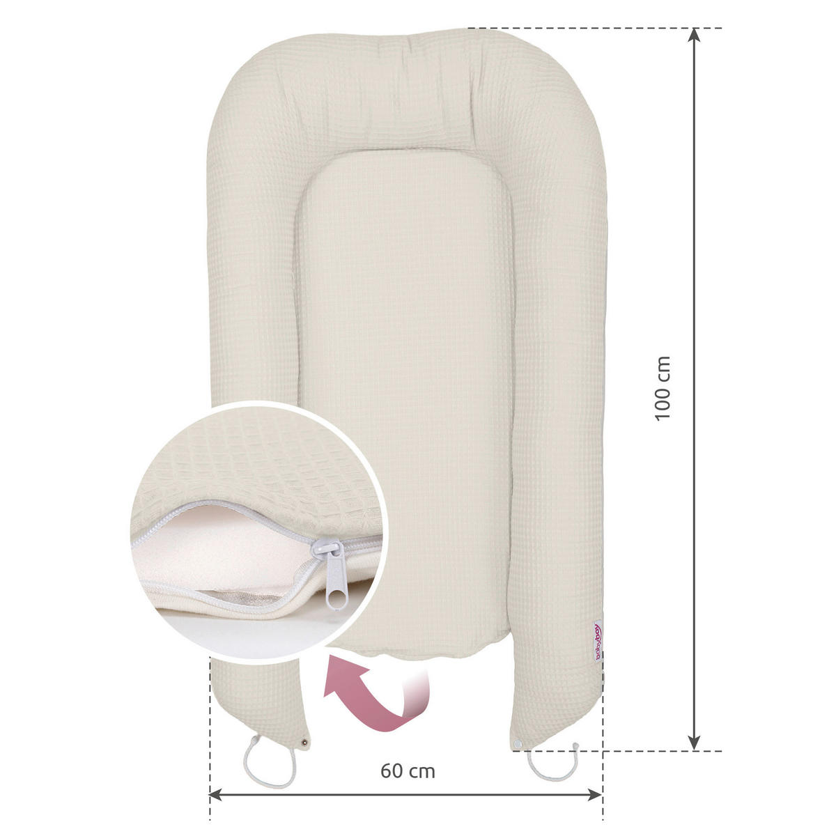 KUSCHELNEST babybay Kuschelnest Waffelpiqué  90/50/13 cm   - Weiß, Basics, Textil (90/50/13cm) - Babybay