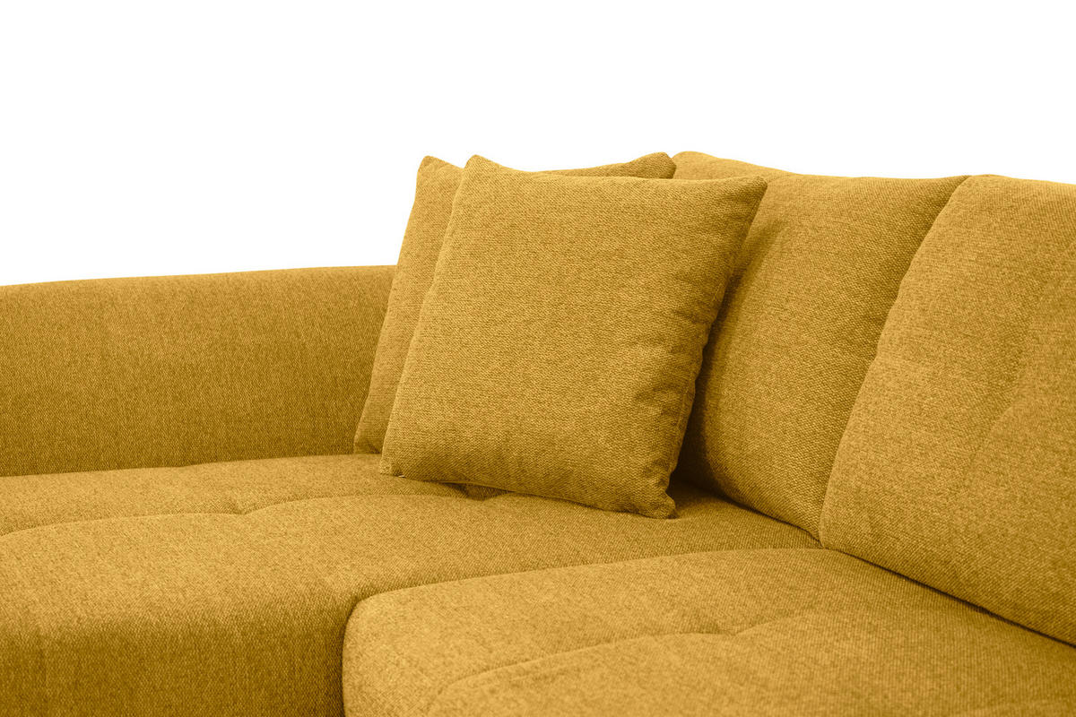 ECKSOFA Gelb Webstoff  - Gelb/Schwarz, Design, Kunststoff/Textil (187/278cm) - Livetastic
