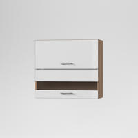 KONYHAI FALISZEKRÉNY - tölgyfa/magasfényű fehér, Basics, Üveg/fa (80/72/33cm) - Carryhome