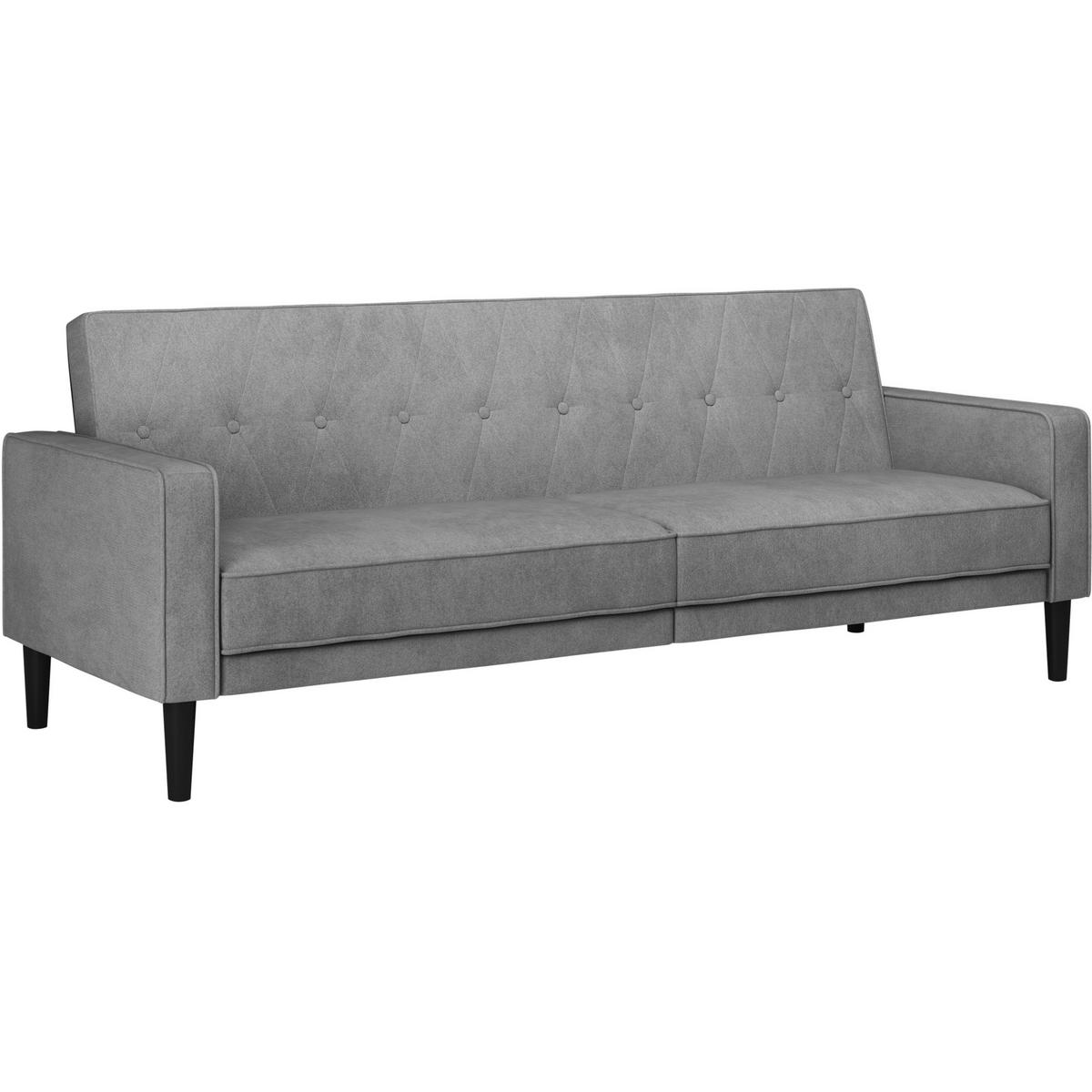 SCHLAFSOFA AARHUS in Webstoff Anthrazit Skandinavisch, Modern  - Anthrazit/Braun, Basics, Holz/Textil (213/81/86cm) - Livetastic