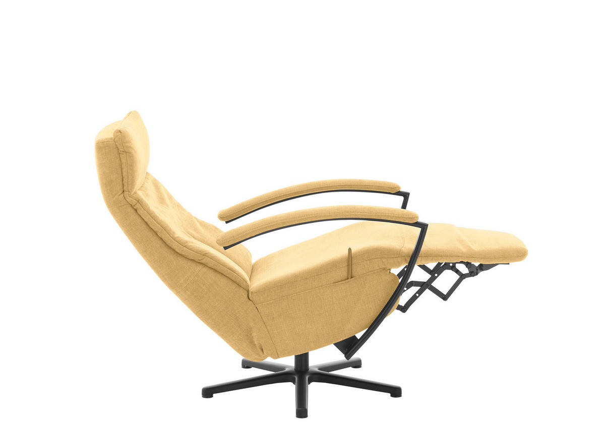 RELAXSESSEL in Textil Gelb  - Gelb/Schwarz, Design, Textil/Metall (76/110/83cm) - Beldomo Speed