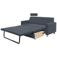 3-SITZER-SOFA in Flachgewebe Blau  - Chromfarben/Blau, Design, Textil/Metall (195/83/85cm) - Xora