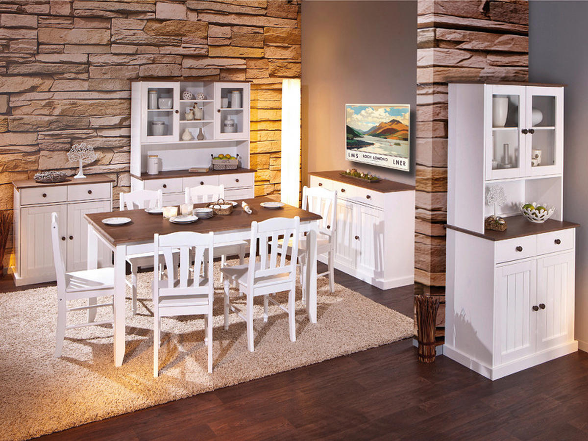 KOMMODE WESTERLAND  in 130/86/45 cm  - Weiß/Braun, LIFESTYLE, Holz (130/86/45cm) - MID.YOU