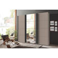 SCHWEBETÜRENSCHRANK  in Graphitfarben, Sahara  - Schwarz/Graphitfarben, KONVENTIONELL, Glas/Holzwerkstoff (225/208/64cm) - Carryhome