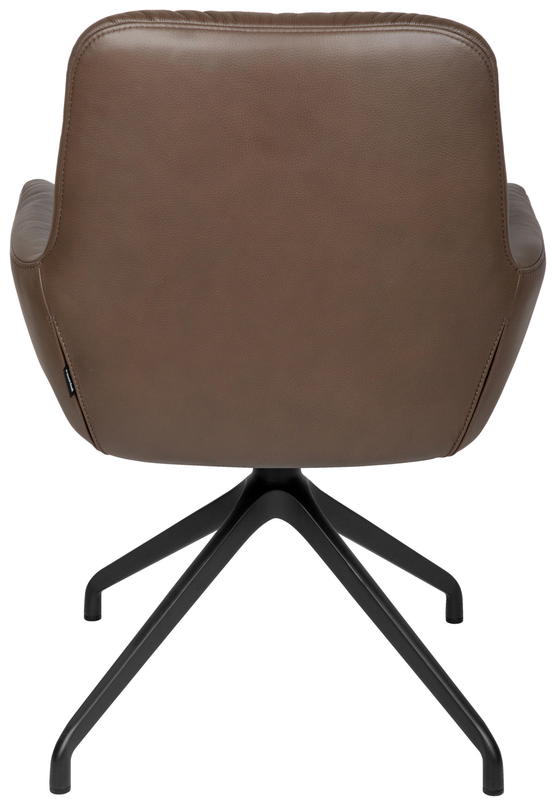 ARMLEHNSTUHL  in Aluminium, Eisen Echtleder pigmentiert  - Schwarz/Braun, Design, Leder/Metall (64/89/65cm) - Dieter Knoll