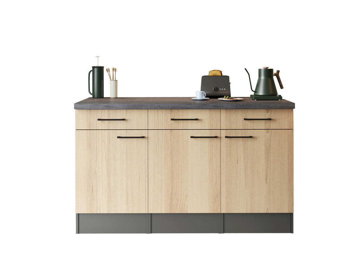 BÄNKSKÅP 150/90/60 cm  i grå, ek Artisan  - svart/grå, Trend, metall/trämaterial (150/90/60cm) - Respekta