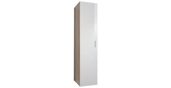 GARDEROBENSCHRANK 30/185/40 cm  - Chromfarben/Eichefarben, Design, Holzwerkstoff/Kunststoff (30/185/40cm) - Xora