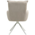 ARMLEHNSTUHL  in Feincord  - Taupe/Creme, Design, Textil/Metall (61/95/67cm) - Novel