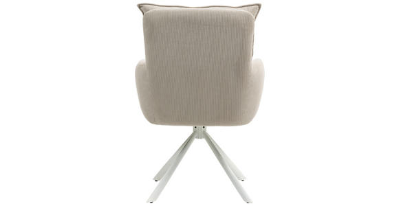 ARMLEHNSTUHL in Feincord - Taupe/Creme, Design, Textil/Metall (61/95/67cm) - Novel