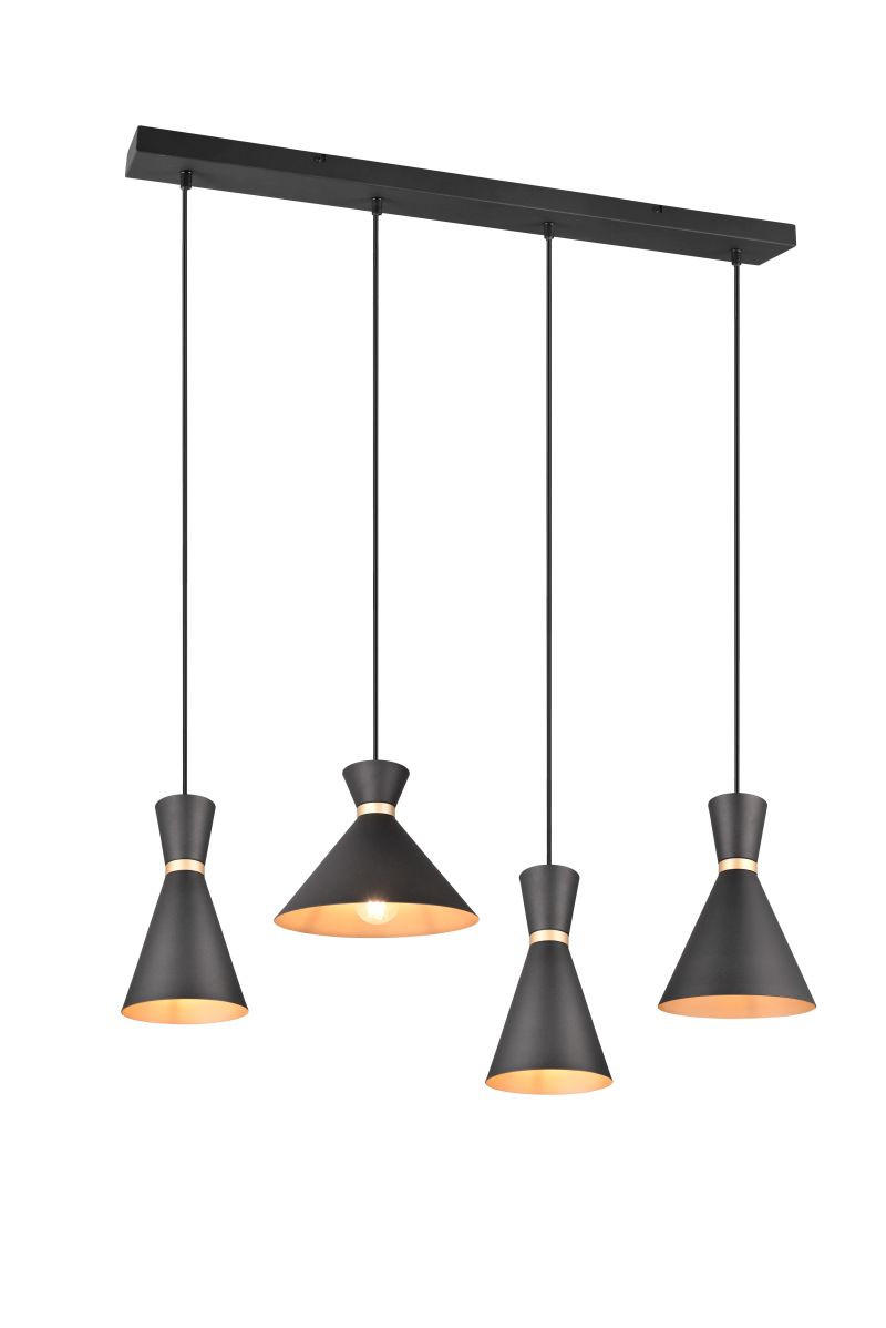 HÄNGELEUCHTE 94,5/25/150 cm   - Goldfarben/Schwarz, Design, Metall (94,5/25/150cm) - Marama