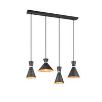 HÄNGELEUCHTE 94,5/25/150 cm   - Goldfarben/Schwarz, Design, Metall (94,5/25/150cm) - Marama