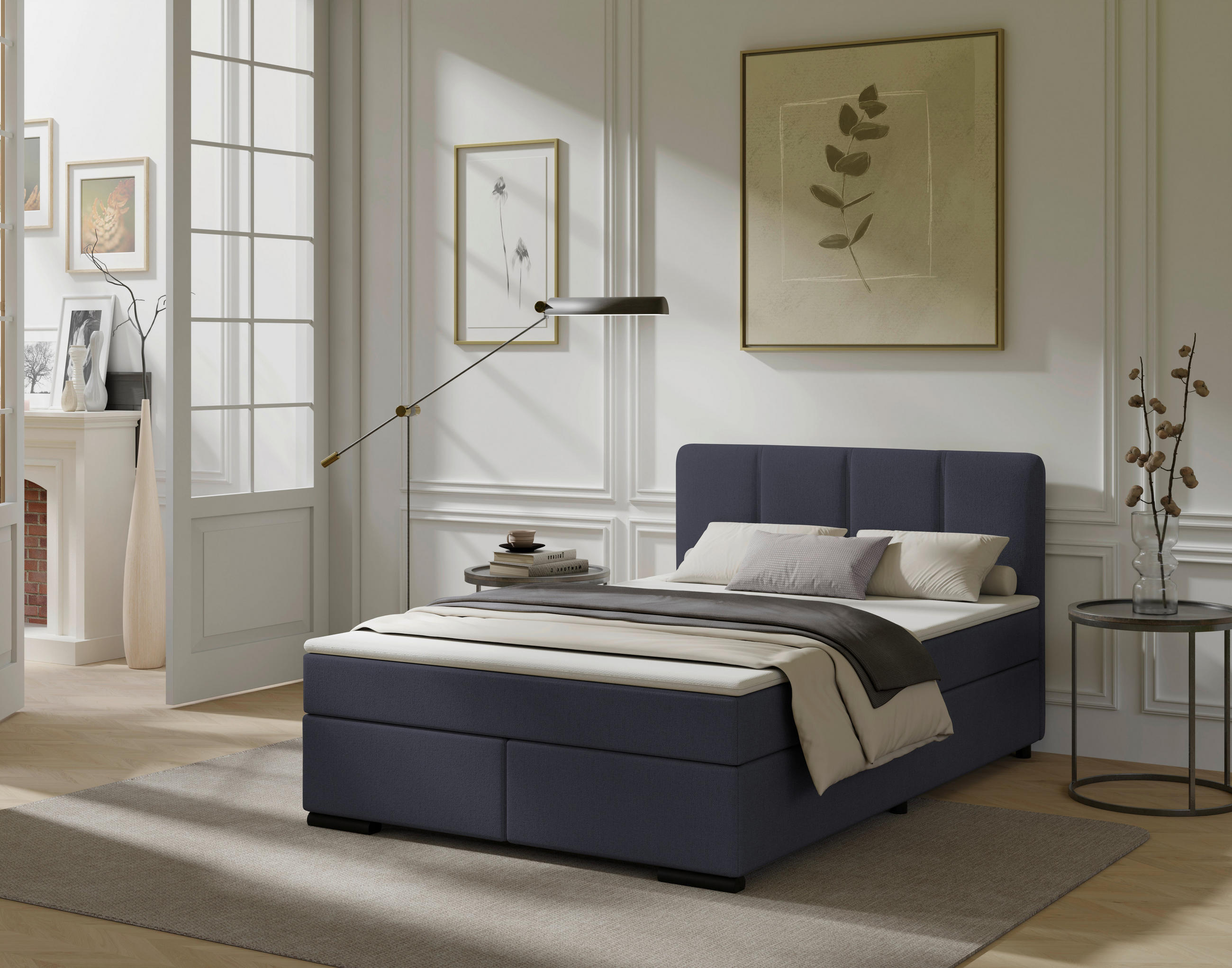 BOXSPRINGBETT 120/200 cm  in Anthrazit  - Anthrazit/Schwarz, MODERN, Karton/Holz (120/200cm) - MID.YOU