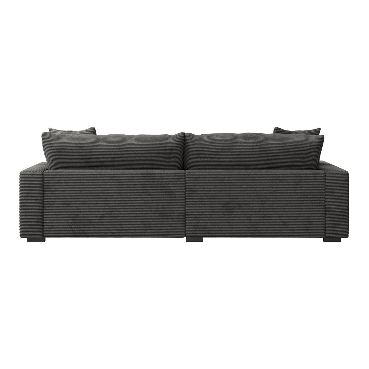 ECKSOFA Grau Cord  - Schwarz/Grau, MODERN, Textil (180/265cm) - P & B
