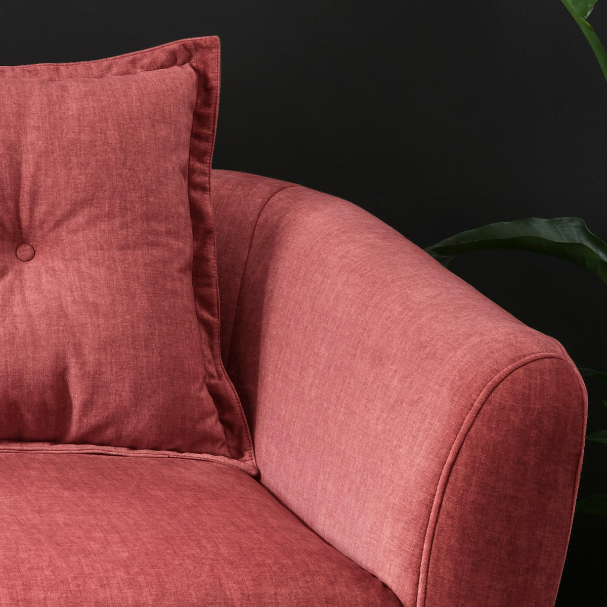 2,5-SITZER in Velours Koralle  - Koralle/Buchefarben, Modern, Holz/Textil (196/94/103cm) - Livetastic