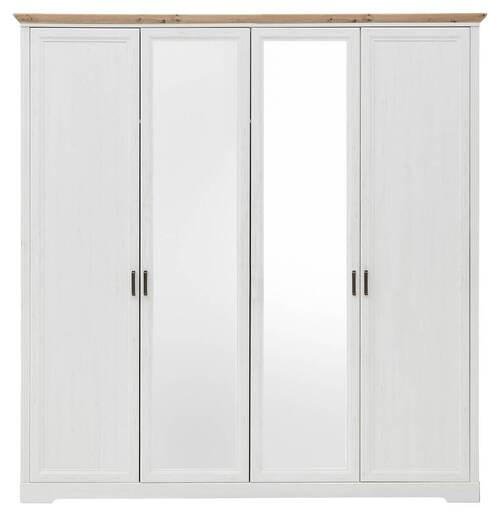 DULAP CU UȘI ROTATIVE stejar Artisan, alb - culoare nichel/alb, Lifestyle, metal/material pe bază de lemn (214/220/64cm) - Landscape