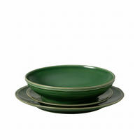 KOMBISERVICE Dunkelgrün FONTANA 12-teilig 4 Personen  - Dunkelgrün, Basics, Keramik - Costa Nova