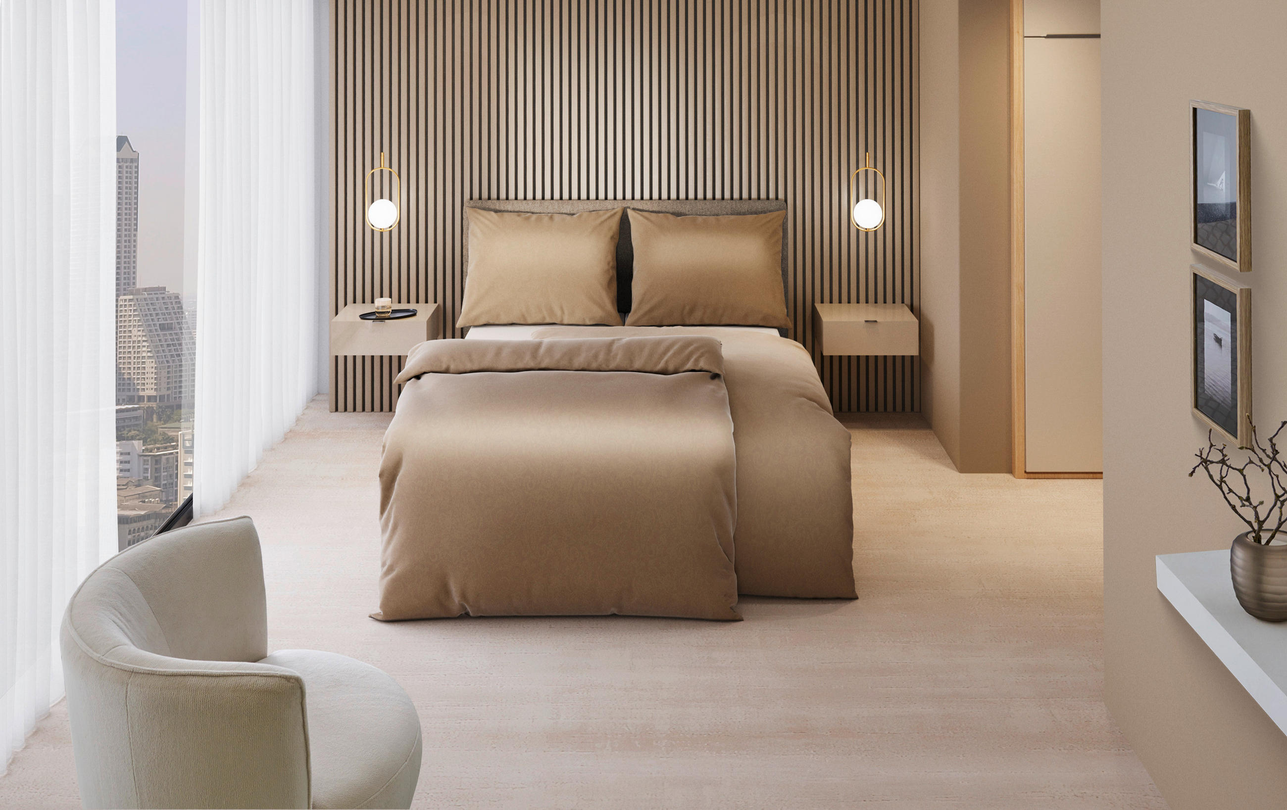 BETTWÄSCHE 140/200 cm  - Beige, Textil (140/200cm) - Dieter Knoll