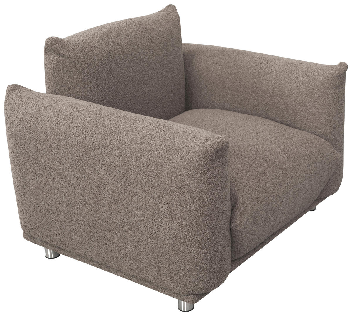 SITZGARNITUR Webstoff Taupe  - Taupe/Silberfarben, Trend, Textil/Metall (218/103/75/87cm) - Livetastic