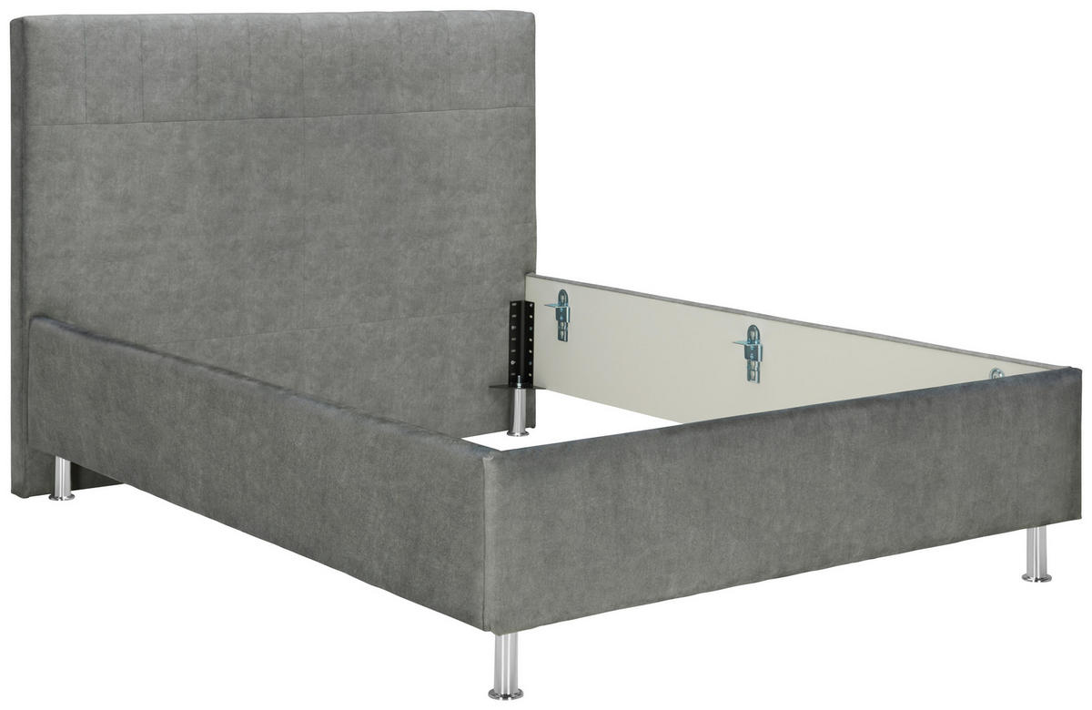 POLSTERBETT Grün 140/200 cm  - Chromfarben/Grün, KONVENTIONELL, Holzwerkstoff/Kunststoff (140/200cm) - Ti'me