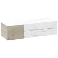 HÄNGEELEMENT Wildeiche furniert, mehrschichtige Massivholzplatte (Tischlerplatte) Weiß, Eichefarben  - Eichefarben/Weiß, Natur, Glas/Holz (128/32/42,6cm) - Voglauer