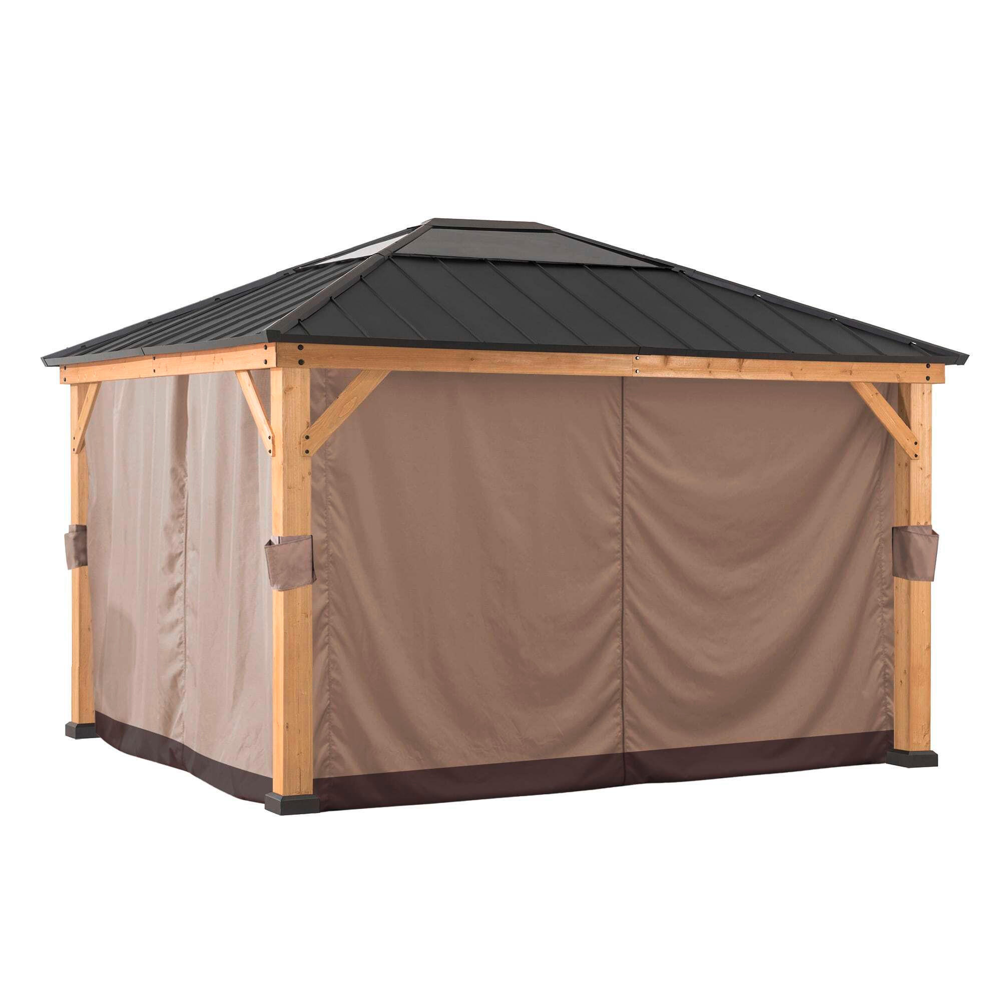 PAVILLON-SEITENTEIL   - Hellbraun, Basics, Textil (399/220cm)