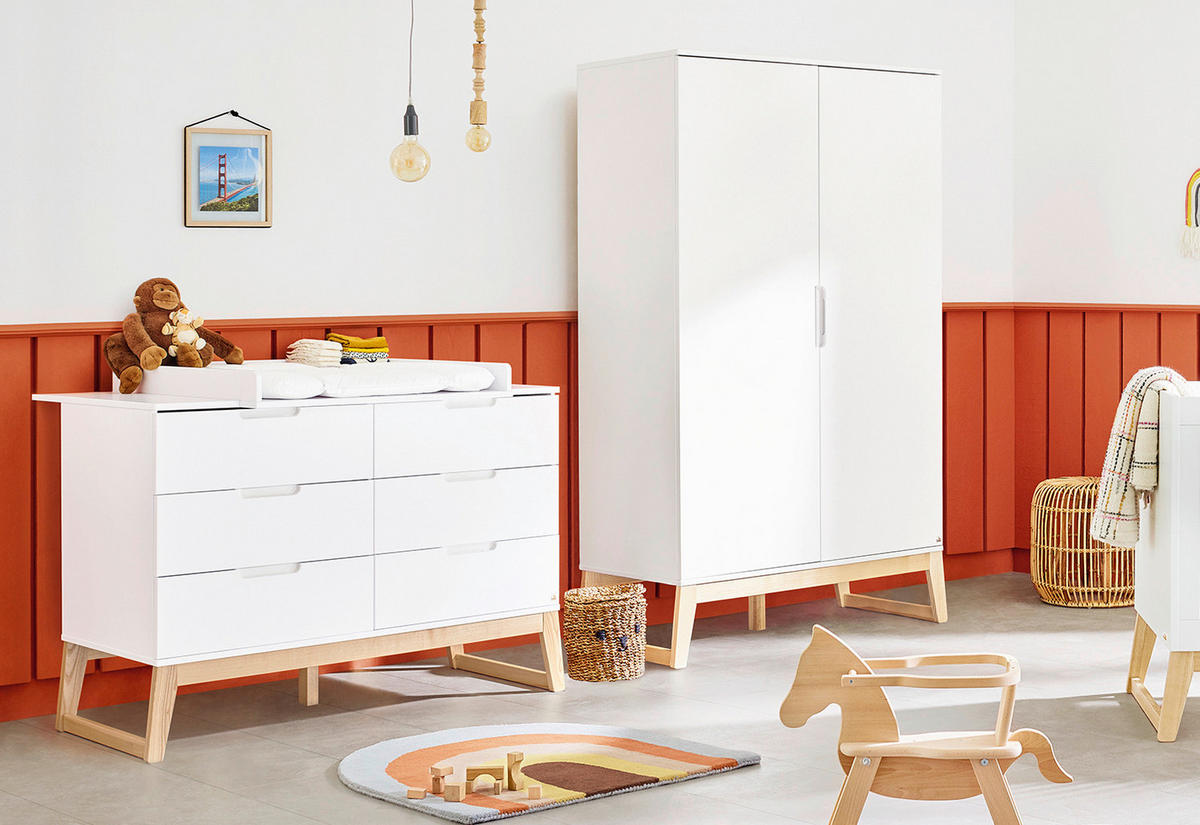 WICKELKOMMODE PINOLINO BRIDGE 146/101/77 cm  - Eschefarben/Weiß, Design, Holz/Holzwerkstoff (146/101/77cm) - Pinolino