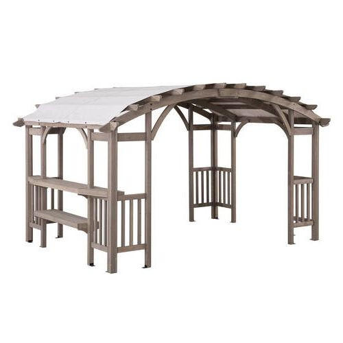 PAVILLON 427/250/305 cm  - Hellgrau/Naturfarben, Basics, Holz/Textil (427/250/305cm) - Modante