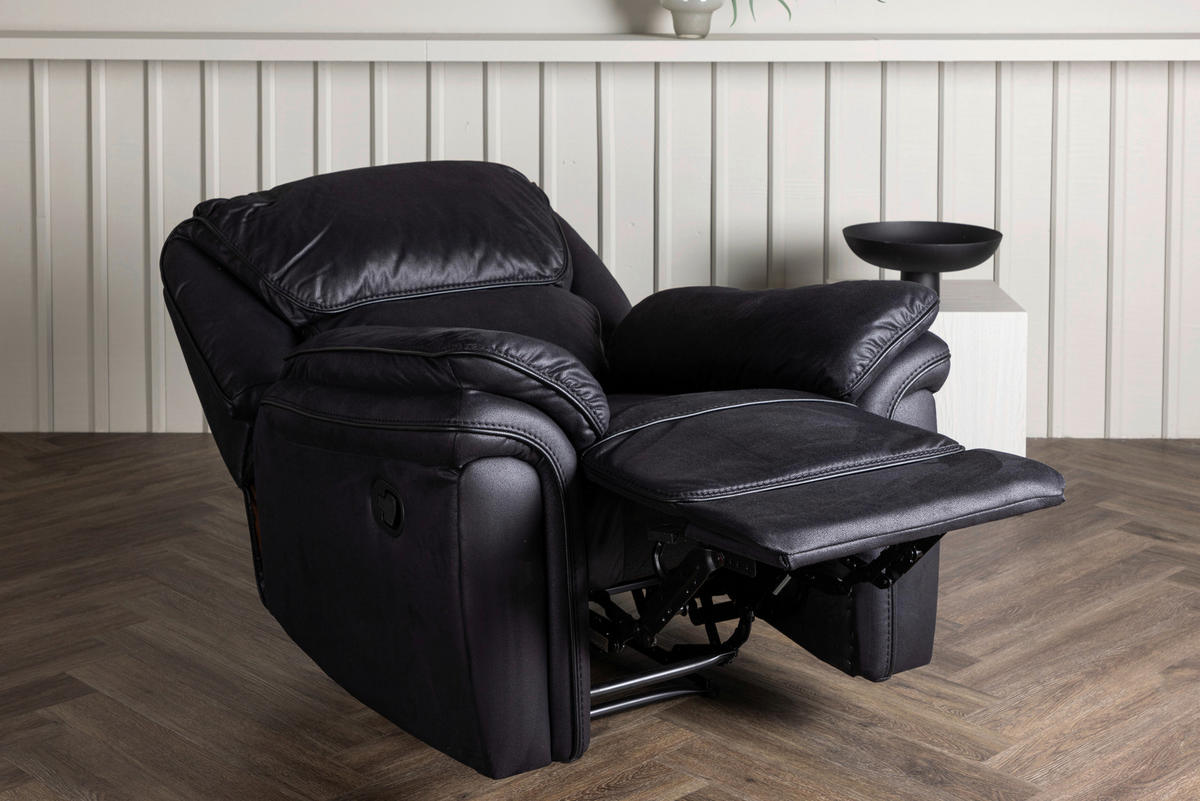 FERNSEHSESSEL  mit Schwarz  - Schwarz, Design, Kunststoff/Textil (104/103/99cm) - Livetastic