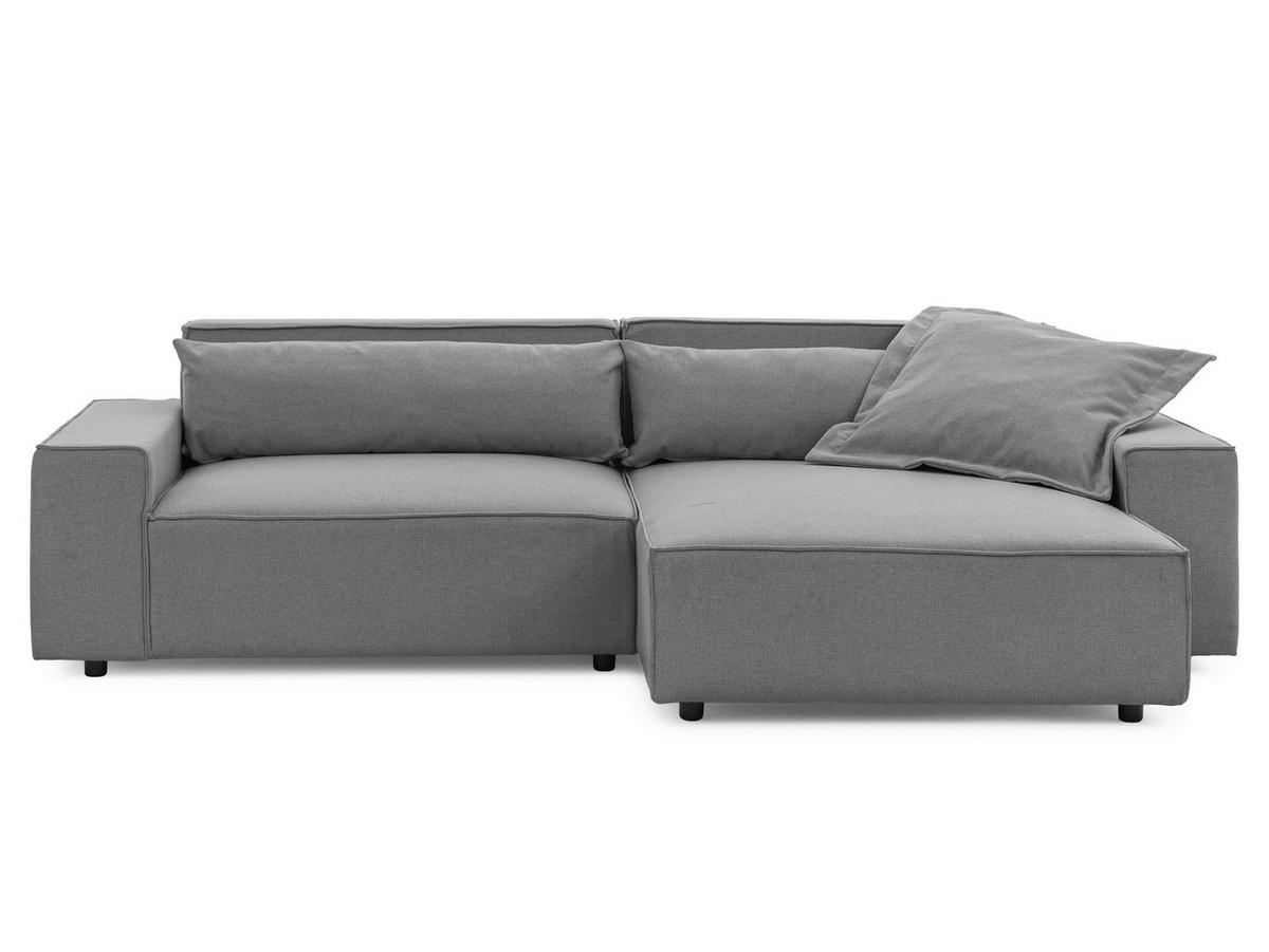 ECKSOFA Webstoff Hellgrau  - Hellgrau/Schwarz, Design, Kunststoff/Textil (251/142cm) - P & B