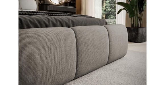 POLSTERBETT 140/200 cm,  in Hellbraun,  - Hellbraun/Schwarz, Design, Kunststoff/Textil (140/200cm) - Esposa