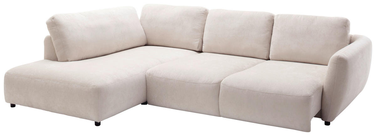 ECKSOFA  in Chenille Naturfarben  224/307 cm  - Schwarz/Naturfarben, KONVENTIONELL, Kunststoff/Textil (224/307cm) - Hom`in