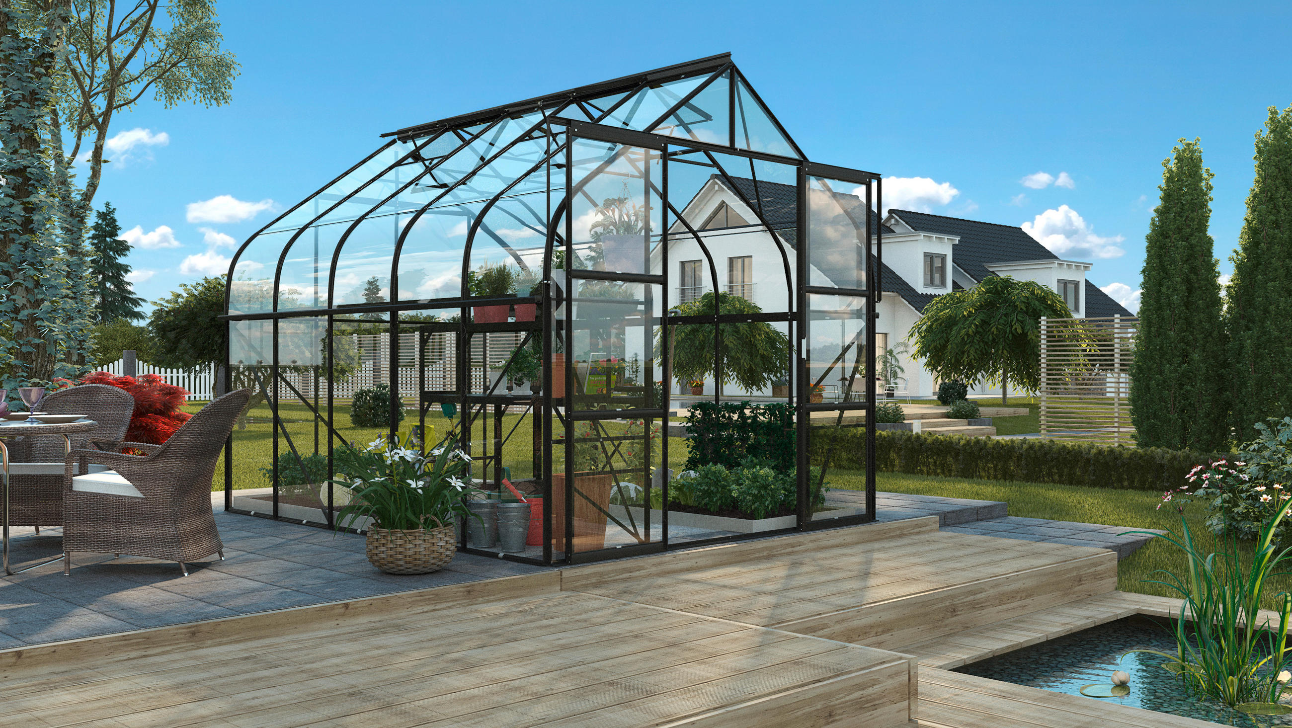 Gewächshausbausatz Diana 8300 Esg3mm, Schwarz Set