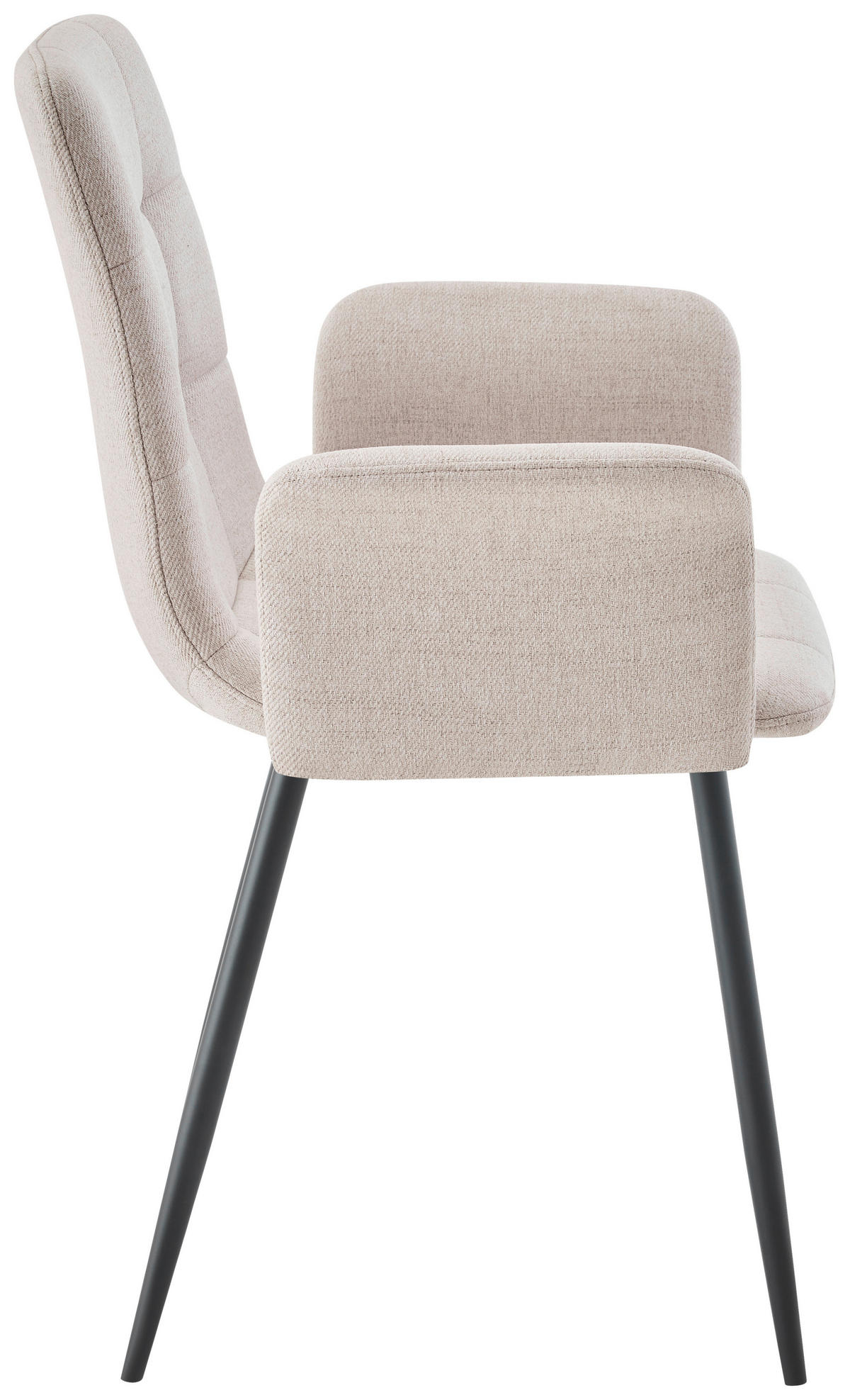ARMLEHNSTUHL  in Eisen Webstoff  - Beige/Schwarz, MODERN, Textil/Metall (59/87,5/54,5cm) - Stylife